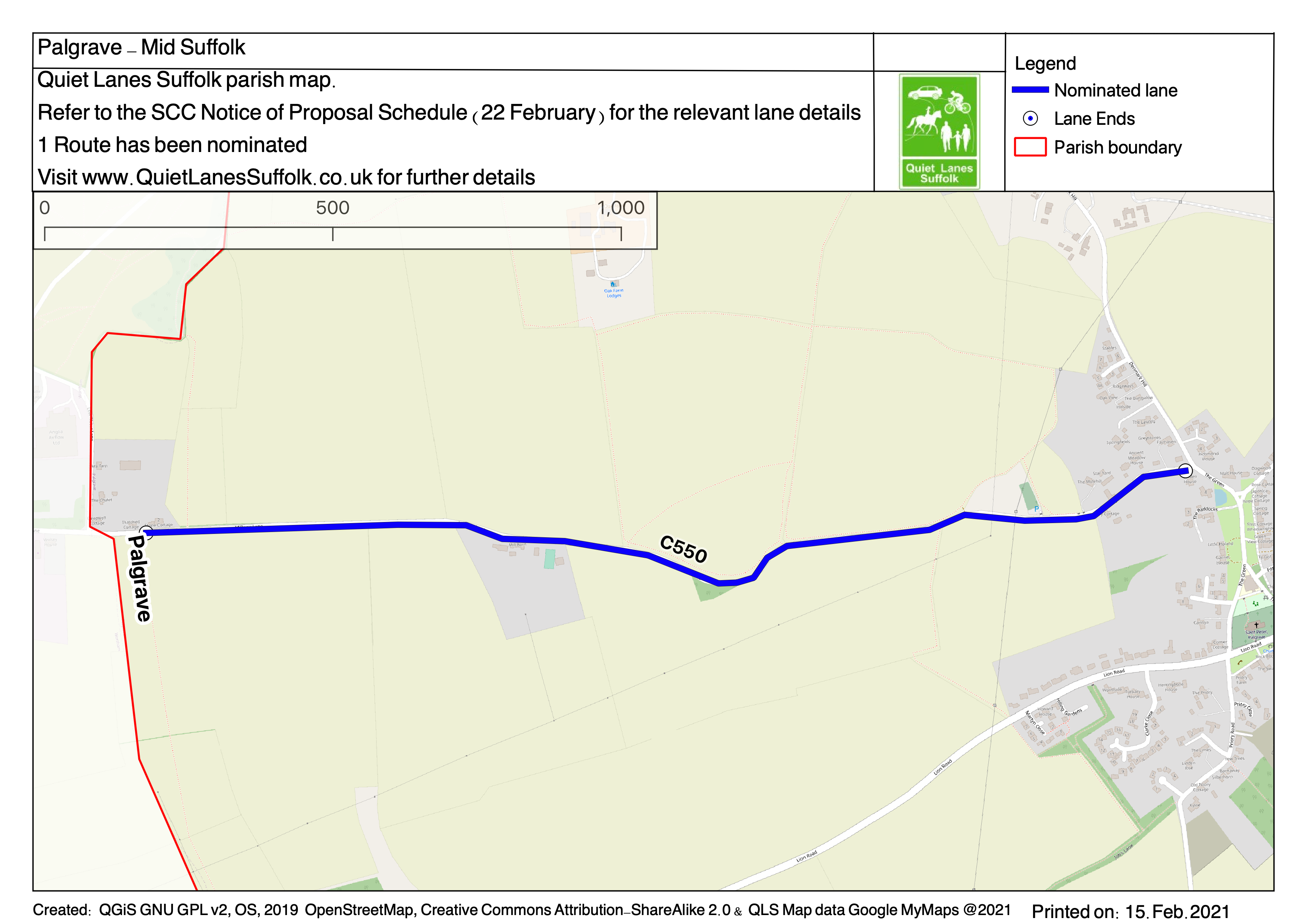 Millway Lane map