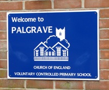 Palgrave School Sign on entrance wall